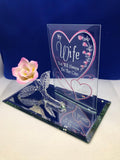 Gift for My Wife, Handcrafted Pink Rose, Glass Figurine, Anniversary Gift for Wife, Mothers Day Gift