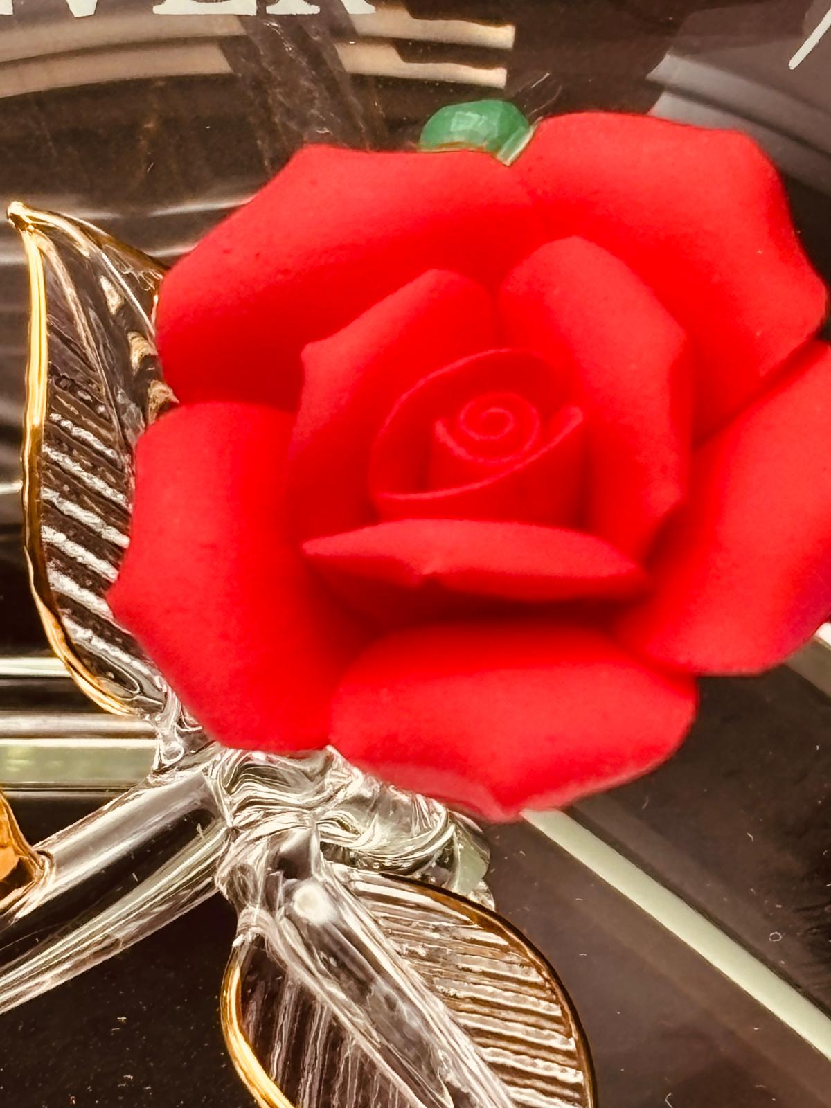 Glass Rose Love Figurine | Romantic Gift for Couples |  Anniversary Gift