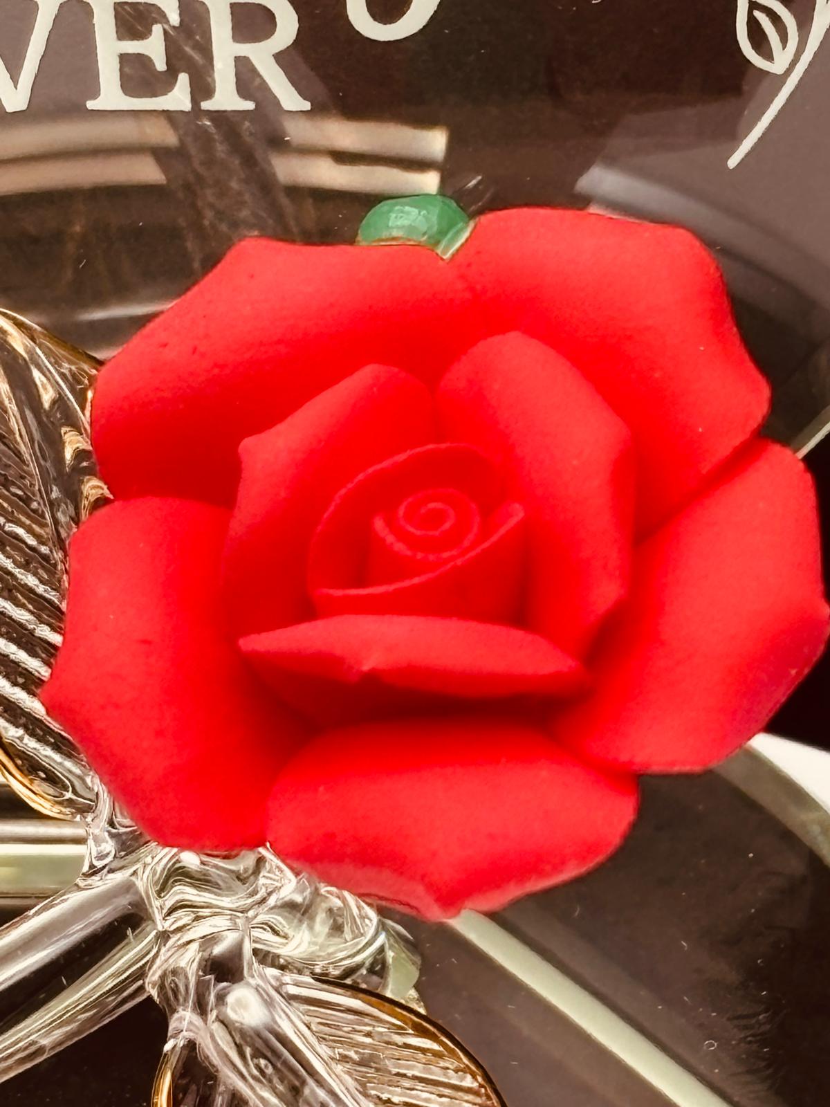 Glass Rose Love Figurine | Romantic Gift for Couples |  Anniversary Gift
