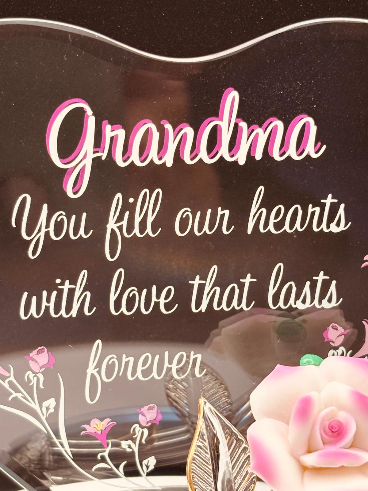 Grandma Rose Figurine | Handcrafted Glass Gift for Grandma