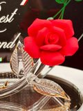“My Wife My Best Friend” Rose Figurine | Glass Romantic Love Décor
