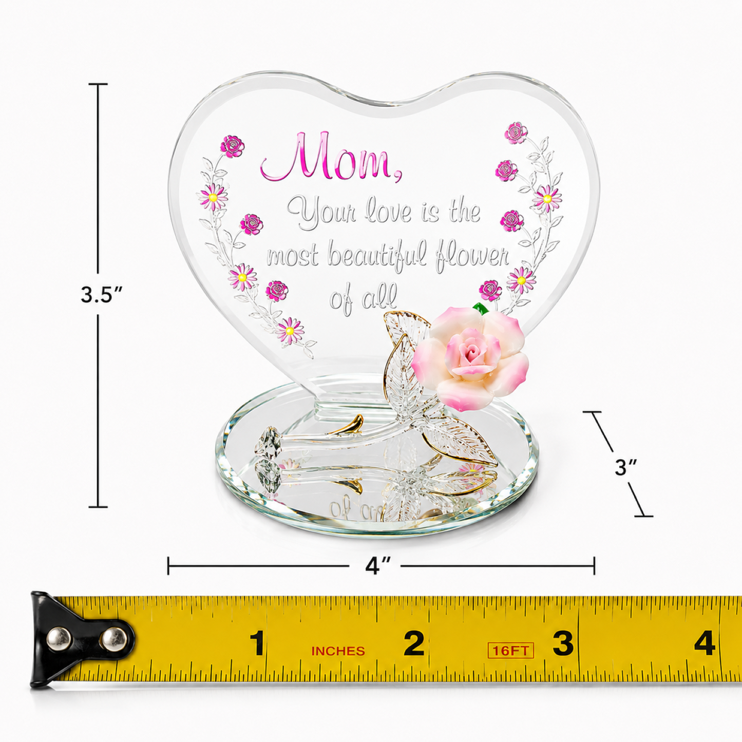 Pink Rose Figurine for Mom | Handcrafted Mother’s Day Gift
