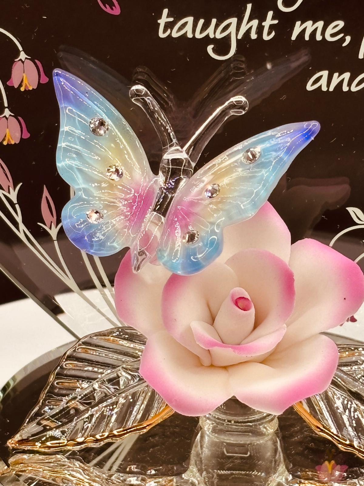 Gift for Mom Butterfly and Rose | Handcrafted Mothers day Gift Home Decor