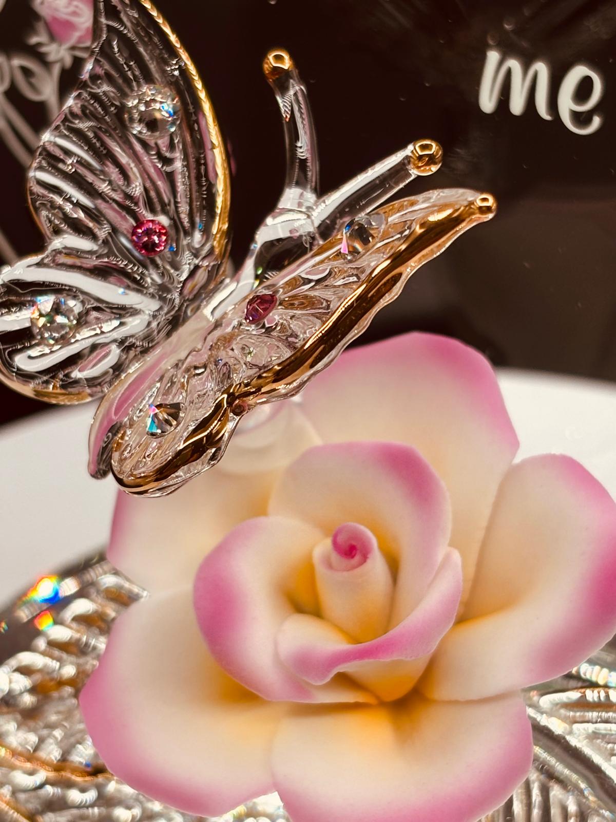 Mom Butterfly and Rose Figurine | Glass Mother’s Day Gift