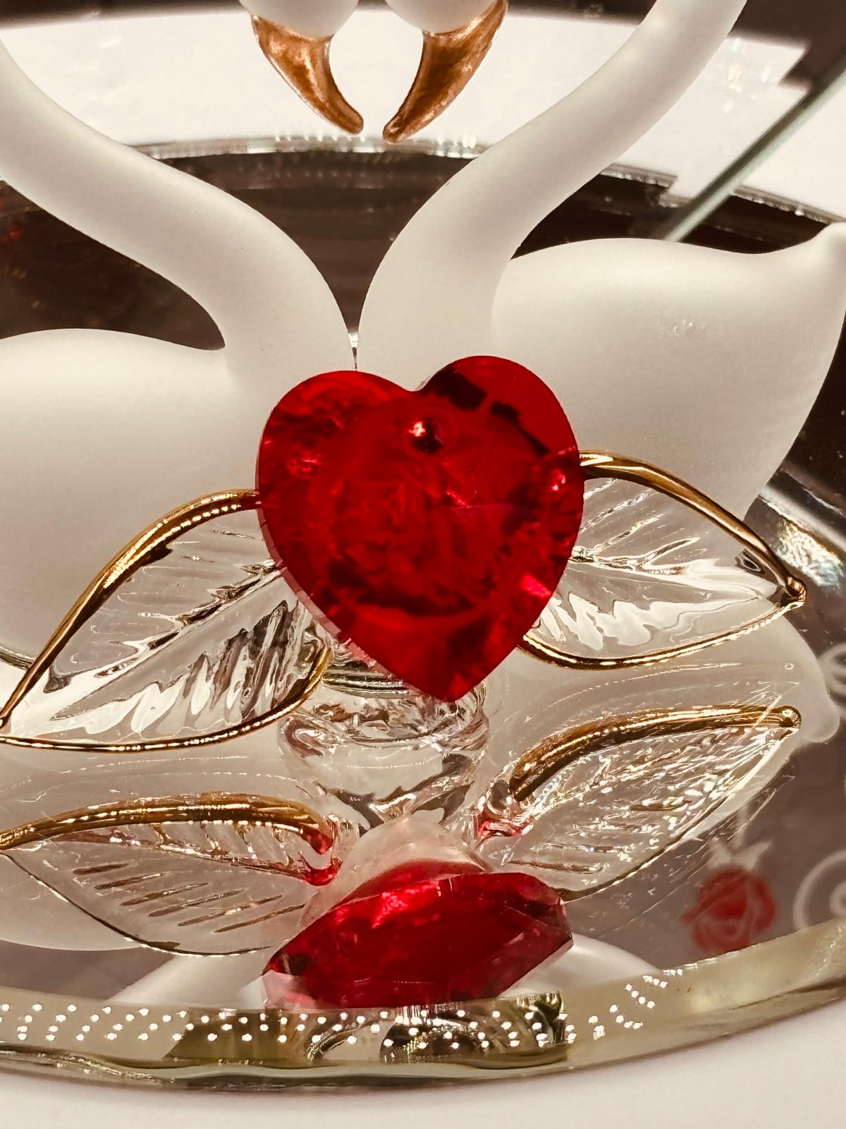 Swans “Always & Forever” Figurine | Glass Romantic Love Gift Décor