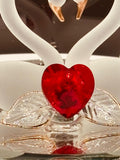 Glass Swan Couple Figurine | Handcrafted Romantic Love Gift for Couples