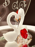 Glass Swan Couple Figurine | Handcrafted Romantic Love Gift for Couples