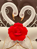 Love of My Life Swans Figurine | Handcrafted Glass Swan Couple with Rose