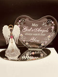 Angel with Heart Backplate Figurine | Inspirational Glass Faith Décor