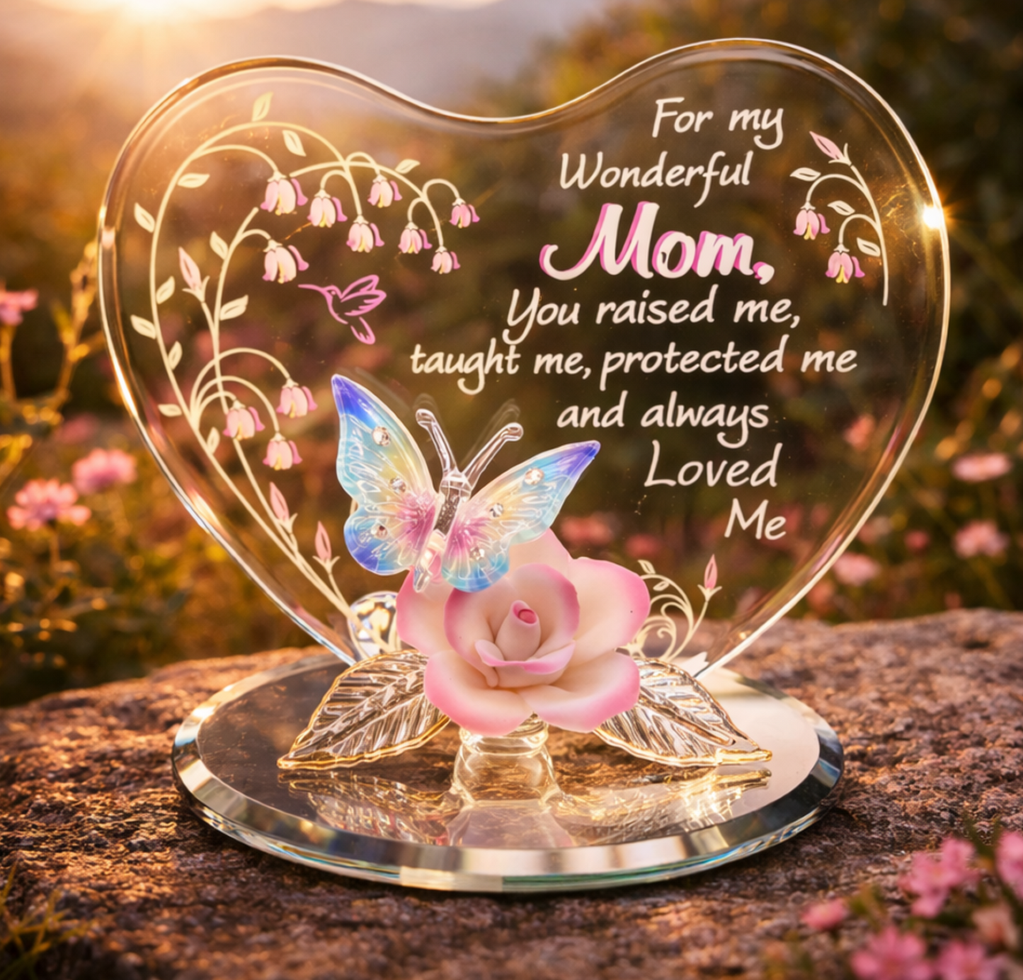 Gift for Mom Butterfly and Rose | Handcrafted Mothers day Gift Home Decor