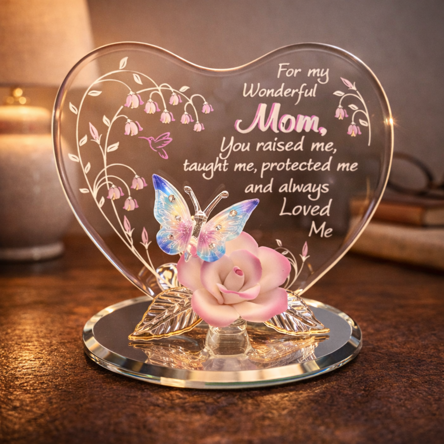Gift for Mom Butterfly and Rose | Handcrafted Mothers day Gift Home Decor