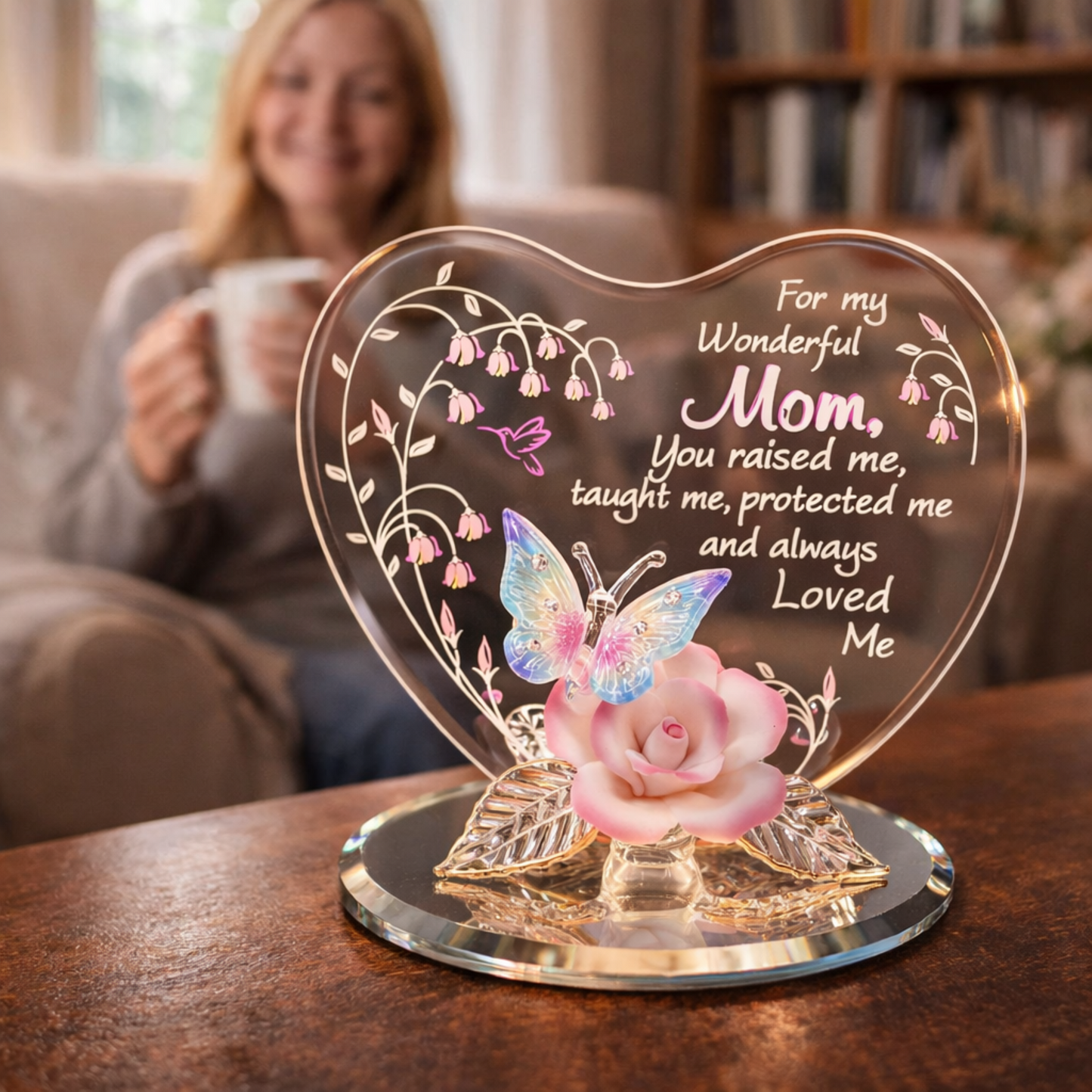Gift for Mom Butterfly and Rose | Handcrafted Mothers day Gift Home Decor