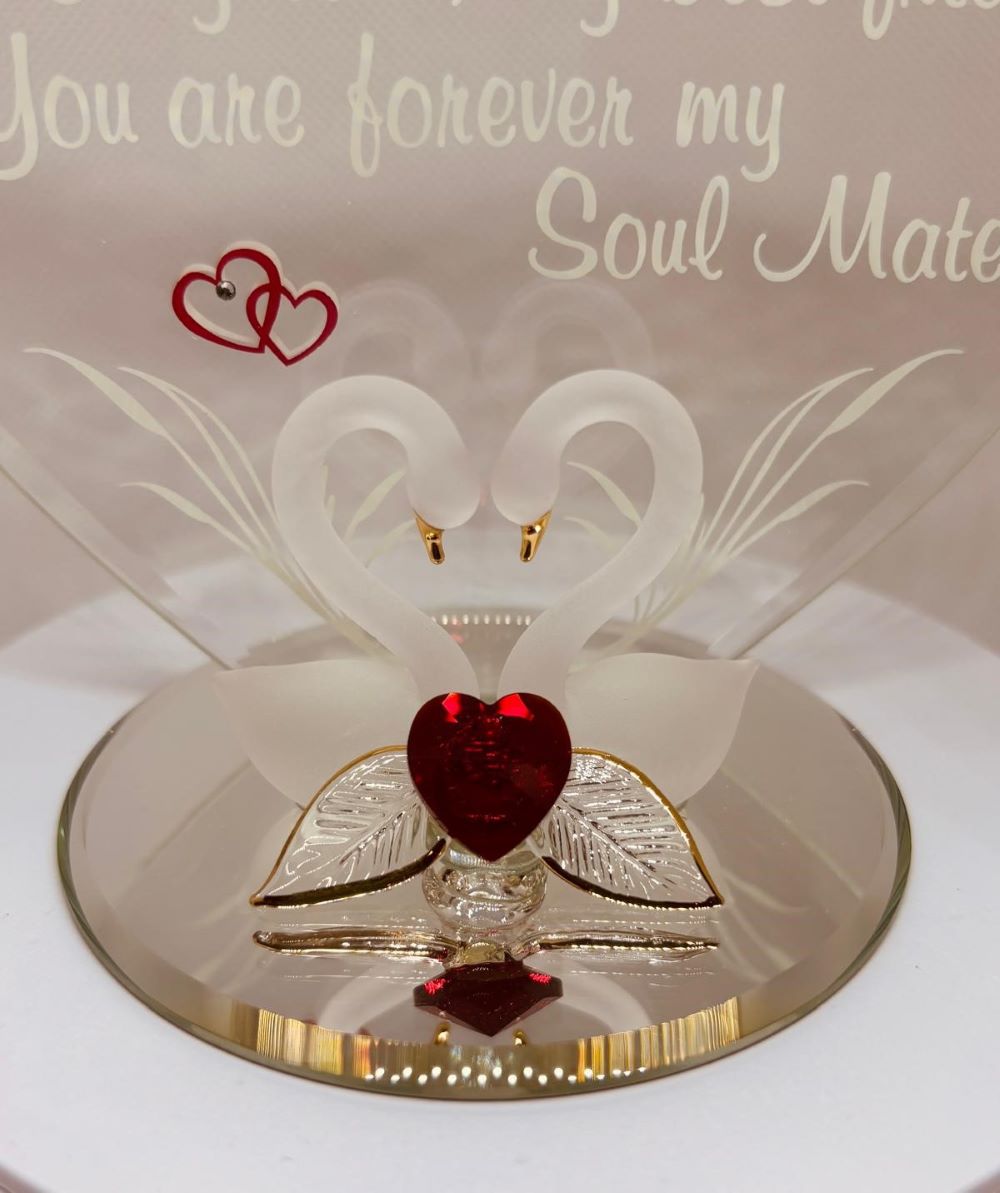 Swan Soul Mate Figurine | Handcrafted Glass Gift for Wife or Anniversary