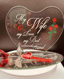 Glass Rose Gift for Wife | Romantic Love Figurine for Anniversary