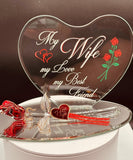 Glass Rose Gift for Wife | Romantic Love Figurine for Anniversary