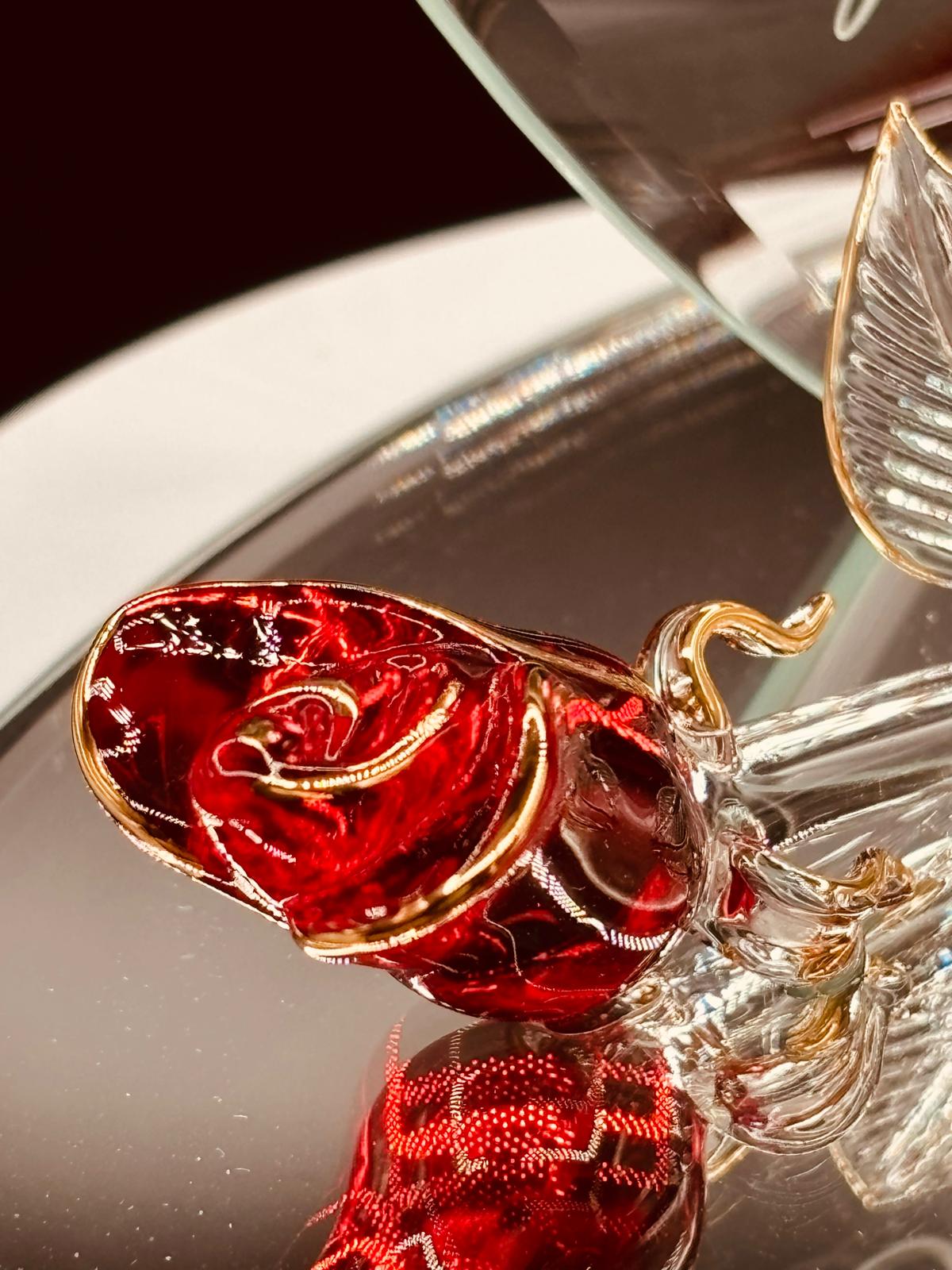 Glass Rose Gift for Wife | Romantic Love Figurine for Anniversary
