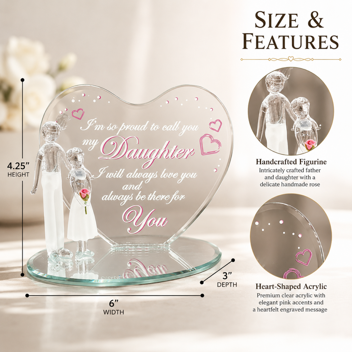 Gift for Daughter from Dad | Father Daughter Love Figurine Decor