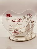 Coming Home Couple Figurine | Handcrafted Glass Romance Decor with Rose and Heart Plate