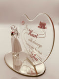 Coming Home Couple Figurine | Handcrafted Glass Romance Decor with Rose and Heart Plate