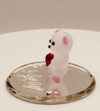 I Love You Bear Figurine | Handcrafted Glass Bear with Crystal Heart