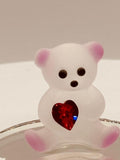 I Love You Bear Figurine | Handcrafted Glass Bear with Crystal Heart