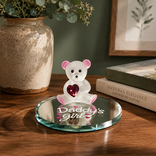 Daughter Gift from Dad Teddy Bear Figurine | Daddy's Girl Glass Decor