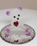 “I Love You Mom” Bear Figurine | Glass Bear Mother’s Gift Décor