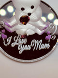 “I Love You Mom” Bear Figurine | Glass Bear Mother’s Gift Décor