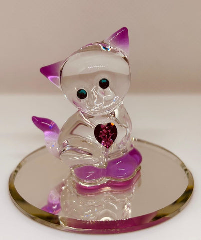 Kitty Figurine | Handcrafted Glass Cat Collectible Gift for Cat Lovers