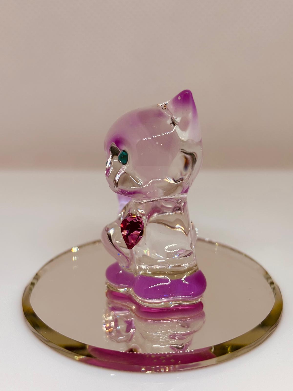Kitty Figurine | Handcrafted Glass Cat Collectible Gift for Cat Lovers