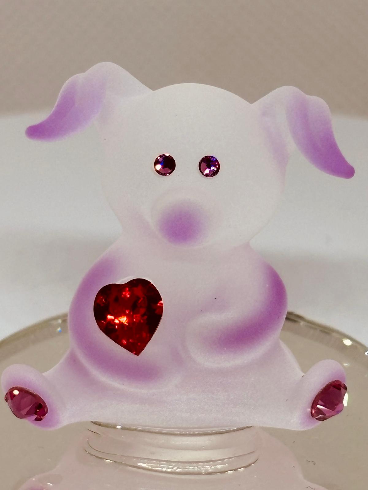 Pig Glass Figurine | Handcrafted Farm Animal Gift Country Home Decor