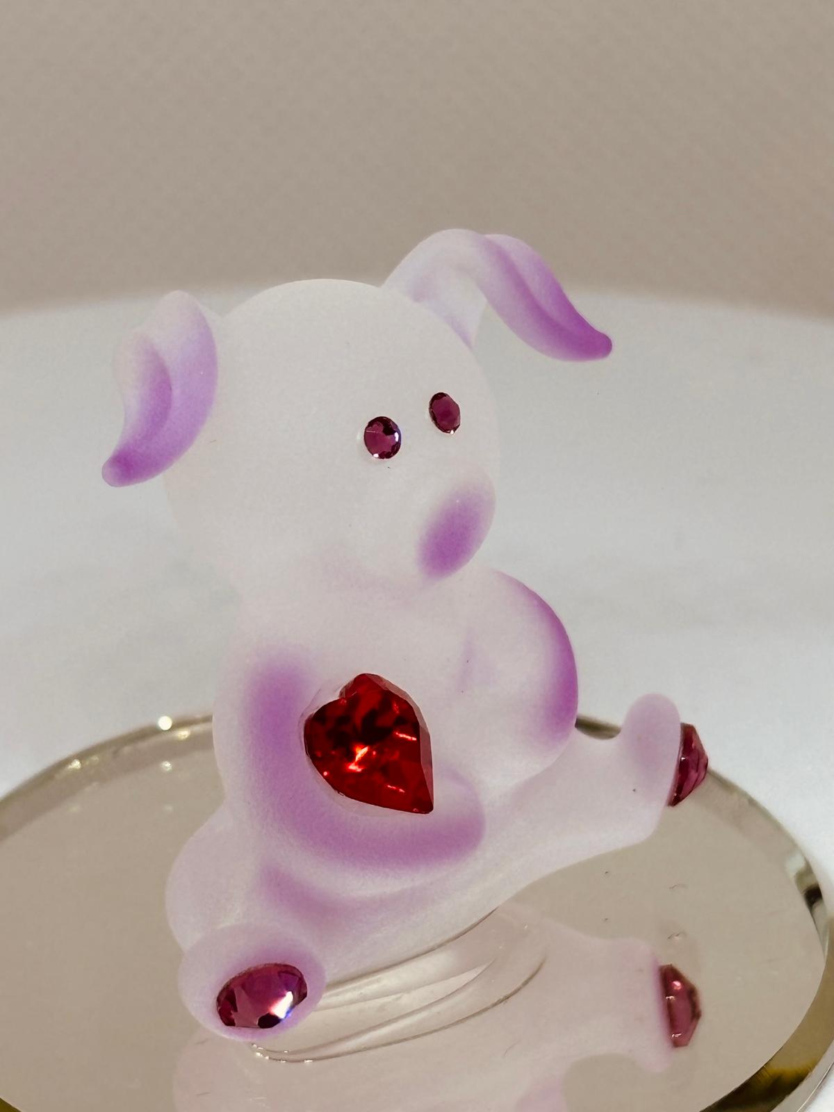 Pig Glass Figurine | Handcrafted Farm Animal Gift Country Home Decor