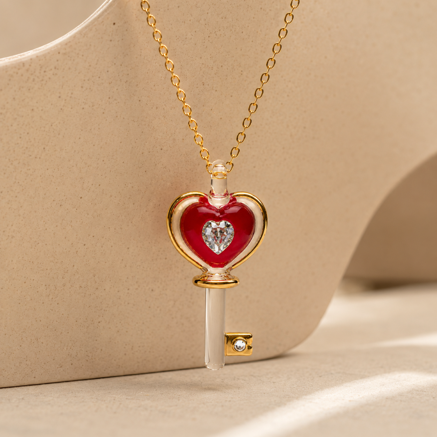 Heart Key Pendant Necklace Gift | I Love You Necklace Romantic Gift