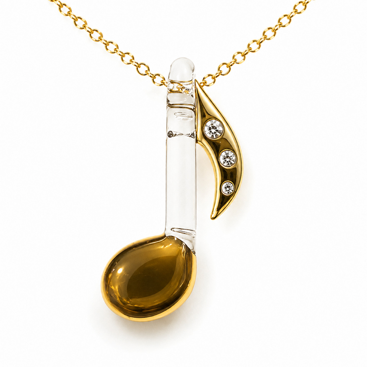 Gold Music Note Necklace, Music Teacher Gift, Gold Pendant, Choir Director Gift, Musician Gift