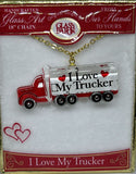 I Love My Trucker Necklace | Truck Pendant Necklace Gift