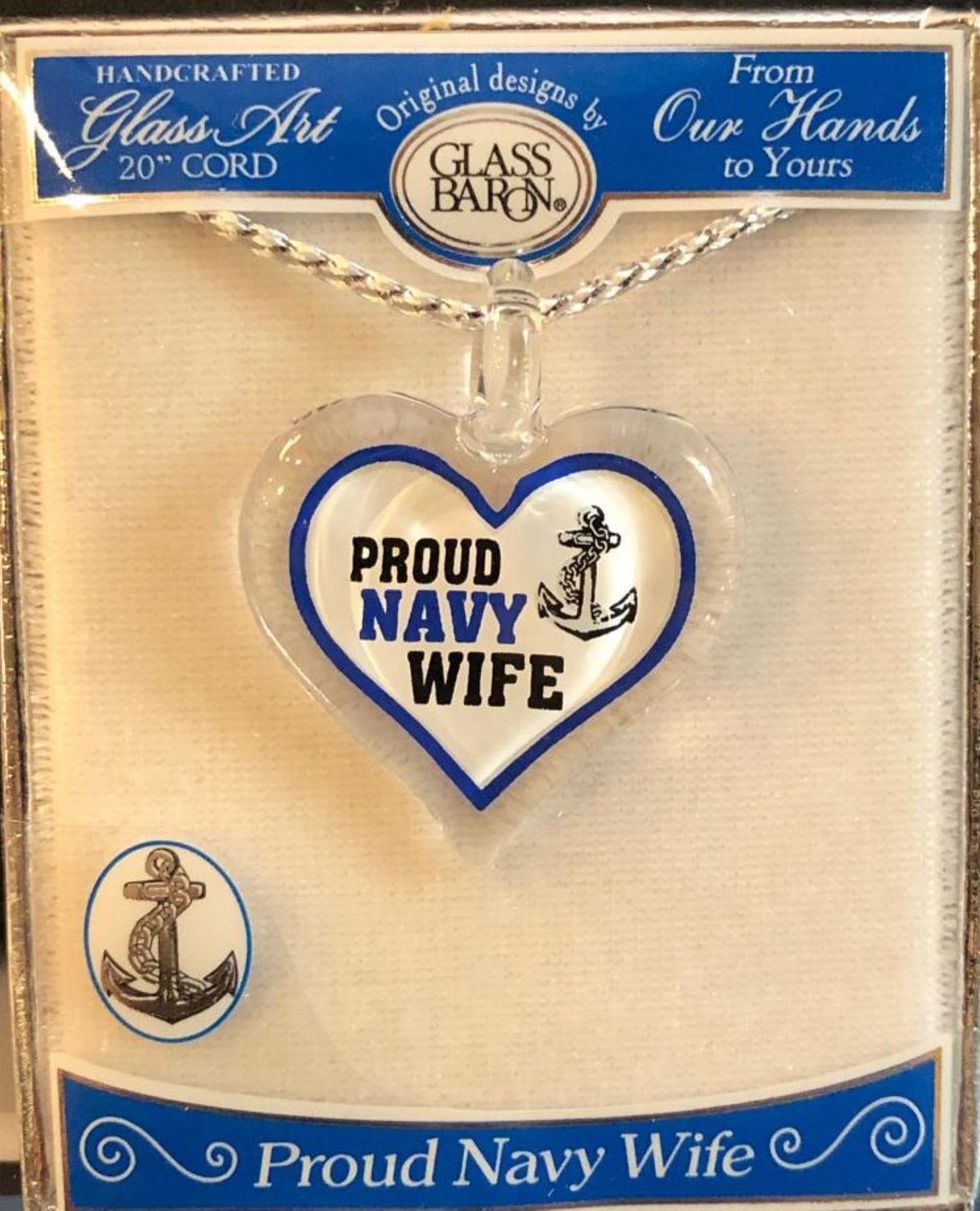 Navy Wife Necklace Proud Military Spouse Jewelry Deployment Gift Patriotic Anchor Pendant for Her
