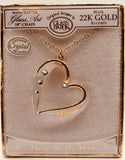 Always Crystal Heart Necklace | 22K Gold Accents | Romantic Love Gift Jewelry