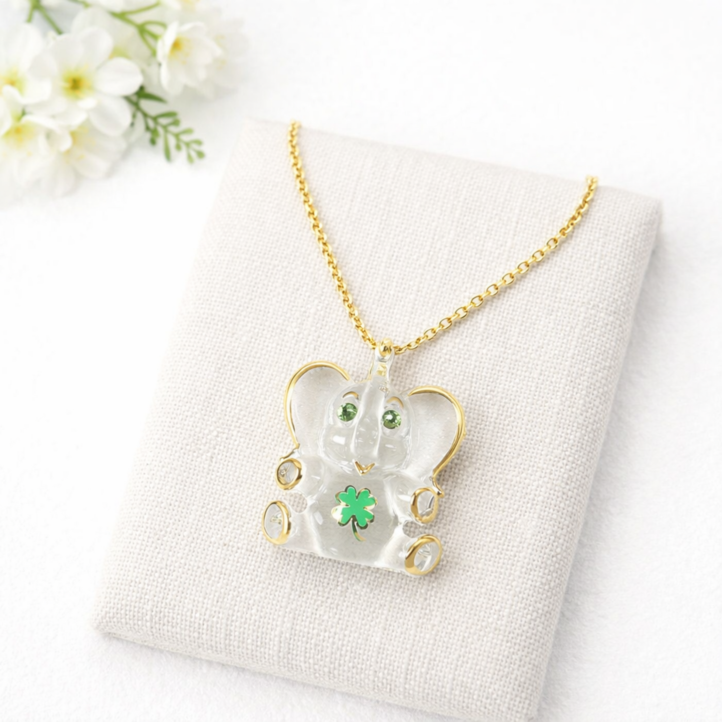 Lucky Elephant Necklace Gold Pendant Good Luck Jewelry Elephant Charm Jewelry