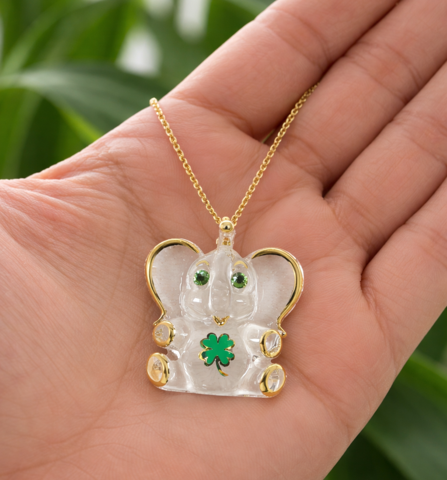 Lucky Elephant Necklace Gold Pendant Good Luck Jewelry Elephant Charm Jewelry