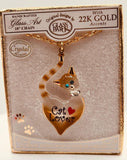 Cat Lover Crystal Necklace | Cat Pendant Jewelry Gift on 18-Inch Chain