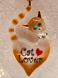Cat Lover Crystal Necklace | Cat Pendant Jewelry Gift on 18-Inch Chain