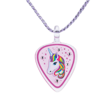 Unicorn jewelry necklace with purple cord and crystal accents