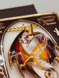 Dragon Necklace | Handcrafted Glass Pendant with Crystals on 18" Gold Chain