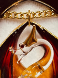 Dragon Necklace | Handcrafted Glass Pendant with Crystals on 18" Gold Chain