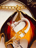 Dragon Necklace | Handcrafted Glass Pendant with Crystals on 18" Gold Chain