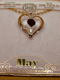 May Birthstone Heart Necklace | Green Crystal Birth Month Jewelry