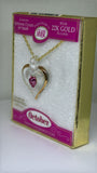 October Birthstone Heart Necklace | Pink Crystal Birth Month Jewelry