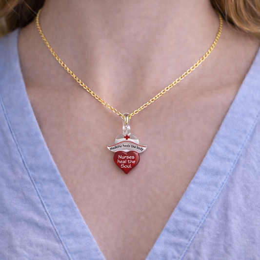 Heart Nurse Necklace | Medicine Heals Nurses Heal the Soul Pendant Gift