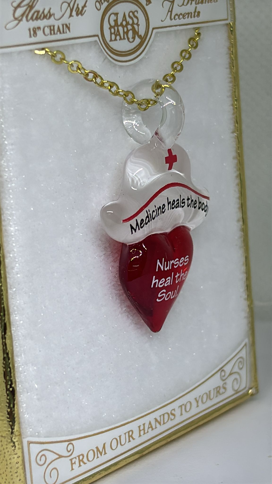 Heart Nurse Necklace | Medicine Heals Nurses Heal the Soul Pendant Gift