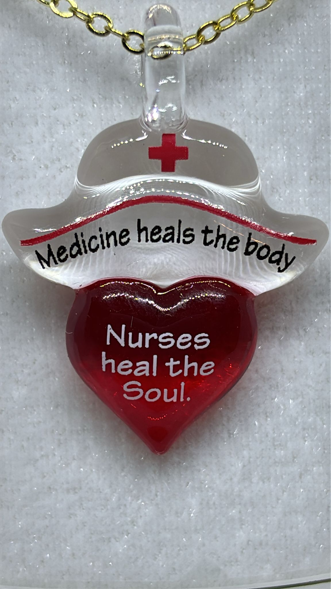 Heart Nurse Necklace | Medicine Heals Nurses Heal the Soul Pendant Gift